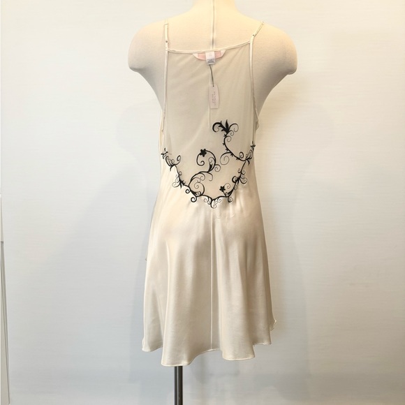 Y2K Victoria’s Secret Silk Ivory Cream Embroidered Vintage Slip Dress NWT L NEW - Picture 8 of 10